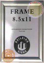 Silver Anodized Aluminum Front-load Easy Snap Picture Frame 8.5” x 11”
