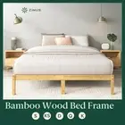 Zinus Bamboo Wood Bed Frame Queen Double King Single Solid Wooden Base Bed