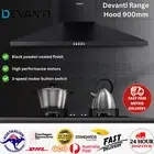 Devanti Range Hood Rangehood 90cm 900mm Kitchen Canopy LED Light Wall Mount Blac