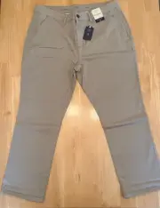 St John's Bay Girlfriend Flat Front Chino Pants Biscotti Tan - 16W