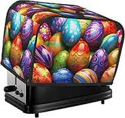 Easter Eggs Toaster Cover 2 Slice Bread Machine Covers Waterproof Universal Size Kitchen Small Appliance Cover with Hang Loop, Dust and Fingerprint Protection
