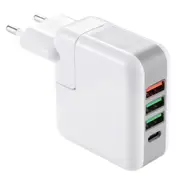 KP-4U 25W USB-C / Type-C Quick Charger Power Adapter, AC 90-240V