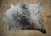 Soft Black & White Speckles - A Mini Cowhide - A Tiny Cowhide Rug