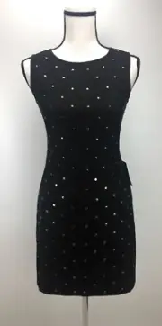 NWT Aidan Mattox Shift Dress Size 2 Sheath Sleeveless Studded Black J525 New