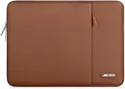 [MOSISO] Laptop Case 13.3 inch, 13-13.3 inch Laptop Sleeve Compatible with MacBook Air/Pro 13 / Pro 14, HP Dell ASUS Lenovo Notebook, Polyester Vertical Computer Sleeve Bag with Pocket, Caramel Brown