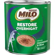 Milo Restore Overnight Chocolate Malt Powder Hot Drink 440g
