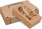 WODJR 20Pcs Pastry Bakery Box Cookie Boxes Kraft Bakery Boxes Treat Boxes Gift Boxes Candy Box Brown Paper Box Take Out Container Wedding Gift Boxes for Chocolate Muffins Desserts Donuts Pastries