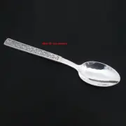Solid 999 Fine Silver Spoon Lucky Small Flower Pattern Dinner Spoon 5.11inch