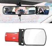 Universal Car Interior Rearview Mirror - Folding & Rotating, Wide-Angle HD Convex Mirror, Vertical Paste for Whole Body Observation