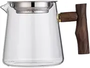 450ml Glass Fair Cup High Temperature Resistant Wooden Handle, Wooden Handle Cha Set Fu Hai Glass Fair Set, Tea Cup Tea Kung