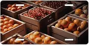Fruit Display License Plate Decorative Car Metal Plates Vanity Tag Aluminum Novelty License Plate Car Decoration 6 X 12 Inch