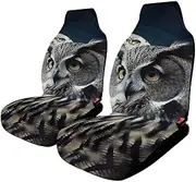 HETVBNS - Breathable Car Seat Cover Owl and Moon Car Front Seat Protector with Elastic Band Edge Car Seat Cushions Interior Accessories