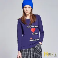 在飛比找momo購物網優惠-【MON’S】趣味字母印繡上衣