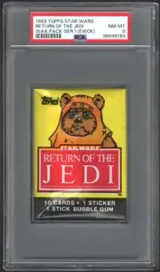 1983 Topps Star Wars - Return of the Jedi Series 1 Wax Pack - Ewok - PSA 8