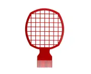 Afro Comb Practical Double Ended ABS Men Curly Hair Pick for Bathroom - Red