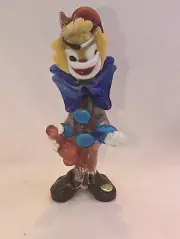 FABULOUS MURANO ITALY ART GLASS CLOWN MULTI-COLORED 8 1/2" SCULPTURE/FIGURINE