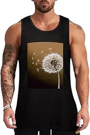 [NQHJT] Men Tank Tops Blown Dandelion Blossom Sleeveless T Shirts for Men's Fitness Quick Dry Gym Tank Top for Men