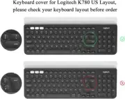 Keyboard Cover Skin for Logitech K780 Keyboard Protector S Transparent Silicone