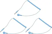 uxcell ESD Grounding Cable Cord 180cm/71 Inch Long,Anti-Static Ground Wire Cable Banana Tip+Buckle for Eliminate Conductor Electrostatic,Pack of 3(Blue)