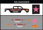 Hot Wheels (1/64), 55 Gasser "Redskins" Waterslide, Printed White First, Decals