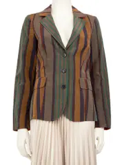 Striped Pattern Single Breasted Blazer