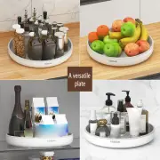 360° Rotating Round Spice Storage Rack Tray Turntable Kitchen Holders Organizer