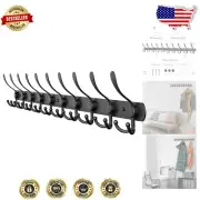 Elegant 10 Tri Hook Matte Black Wall Coat Rack - Sturdy Stainless Steel Design