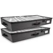2pc Low Profile Under Bed Storage Containers, Thin Under Couch Storage