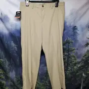 NEW Dockers On The Go Mens 38x32 Performance Flat Straight Khaki Dress Pants