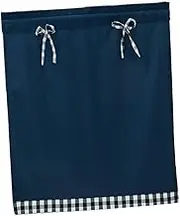 1 Panel Kitchen Curtain Tier Small Window Drape Decor Dark Blue_74x61cm