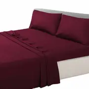 Ultra Soft Cotton Sheet Set Single King Single Double Queen King Size Burgundy