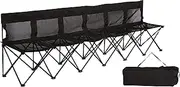 Trademark Innovations Team Bench, 6-Seater, Black