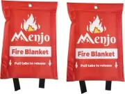 Silicone Coated Home Emergency Fire Blanket - Menjo 2-pack - 40*40in