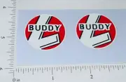 Pair Buddy L Red/White/Black Round Door Stickers BL-019