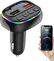 Wireless Car Adapter, Car Radio Transmitter, LED Display Adapter, Double USB Car Charger, Music Stereo Adapter, Car Bluetooths Adapter, Wireless FM Transmitter for Most Vehicles