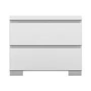 Elara White High Gloss 2 Drawer Bedside Table