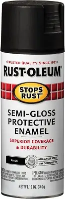 Stops Rust Spray Paint, Semi Gloss Black, 340G