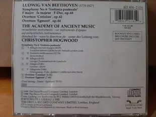 Hogwood,Beethoven-Sym No.6"Pastorale"，霍格伍德指揮古樂學院樂團，演繹貝多芬-第6號"田園"交響曲，序曲等