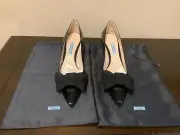 NWB Prada Calzature Donna Patent Leather Pumps, 9.5M, 2-1/2” Dust Bag, Black