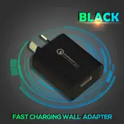 18W Fast Charging QC3.0 Certified Wall Plug Charger Adapter Samsung Galaxy Apple iPhone Huawei LG Google Oppo Nokia XIaomi (Black)