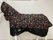AXIOM 1200D RIPSTOP FANCY STAR / BLACK 220gm PADDOCK COMBO HORSE RUG - 6' 6
