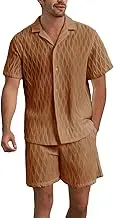 Men Solid Colors Grey Orange Multipack Short Sleeve Tops Polka Dot Short Sleeved 3XL Short Blue Beach Holiday Gymout V Neck Collared T Multipack Work Front Button Down Shirts