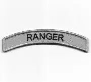 Army Ranger Tab Patch Long Grey Gray Black Fits For VELCRO® BRAND Loop Fastener