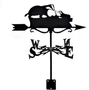 Wind vanes, Outdoor Garden Weathervane Weather Vane, Badger Hollow Carved Design Stainless Steel Wind Direction Indicators Weathercock for Backyard Roof Decoration