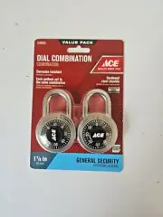 padlock dial combination ACE stainless steel set of 2 value pack