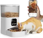 Automatic Feeder for Cats and Dogs 3L, with 1080P Camera WiFi and Voice, 1 Stainless Steel Bowls, APP Control, Timing, Suitable for Dry Food, Dual Power Supply, Desiccant Bag