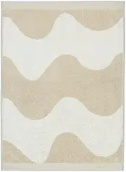 [Marimekko] Lokki Terry Cotton Hand Towel (Beige) – Waves Patterned Hand Towels – 28 in x 20 in
