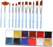 1 Set Paint Brush Face Painting Kit with Stencils Body Paint Face Glitter Face Paint Pens Rainbow Face Paint Red Face Paint Face Stick White Face Paint Face Paint Kit Plastic Pp