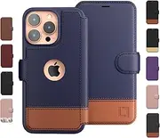 [LUPA Legacy] iPhone 14 Pro Max Wallet Case for Women and Men, Case with Card Holder [Slim & Protective] for Apple 14 Pro Max (6.7”), Leather i-Phone Cover, Cute Phone Case, Blue & Brown, Desert Sky