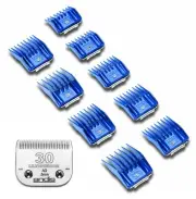 Andis Attachment Guide Comb 9 p Set&30 UltraEdge Blade*Fit Wahl KM5 KM10 Clipper